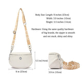 7 x Brand New YISUOHOOM Crossbody bag or hip bag women s wide strap leather chest bag stylish white with 2 interchangeable hip straps and shoulder straps - RRP €141.12