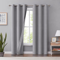 1 x Brand New Melodieux 100 Blackout Curtains for Interiors, Gray Linen Look Curtains, 140x260cm - RRP €47.99