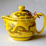 1 x RAW Customer Returns Yellow Porcelain Teapot 340ml Stainless Steel Dragon Filtration Insert Loose Tea Imperial Yellow  - RRP €19.1