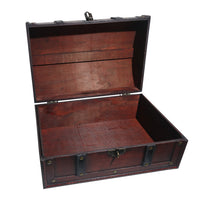 3 x RAW Customer Returns infinimo wooden box with lid, treasure chest with combination lock - treasure chest for children, large gift box with lid made of wood for weddings and birthdays - RRP €105.66