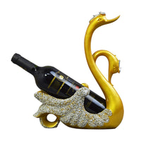 1 x RAW Customer Returns Fantes Swan Wine Holder for Wedding Party Home Decoration Gold Swan  - RRP €33.99