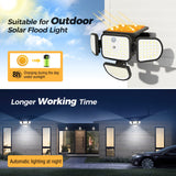 1 x RAW Customer Returns Woolmug Pack of 2 Solar lamps for outdoor use with motion detector, solar spotlight outdoor waterproof solar motion detector outdoor 3 modes 4 heads 300 lighting angle for garden patio backyard - RRP €26.21