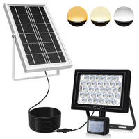 1 x RAW Customer Returns CLY Solar Lights for Outdoor with Motion Sensor, 30W 2600LM Solar Spotlight with Remote Control 5000mAh IP66 Waterproof LED Solar Light 6 Modes Solar Powered Spotlights for Garden Garage Patio - RRP €31.25