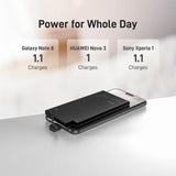 1 x RAW Customer Returns Auskang Power Bank USB C with Cable 0.68cm Ultra Slim Portable Charger Ultra-thin and Light External Battery, Compatible with iPhone 15, Samsuang, Xiaomi etc. - Black - RRP €21.99