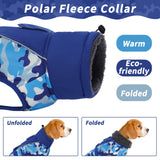 1 x Brand New Kuoser Winter Coat for Small Medium Large Dogs Waterproof Warm with Harness Hole Reflective Cold Weather Fleece Lining and Fur Collar Adjustable Outdoor Clothing Blue - RRP €35.68