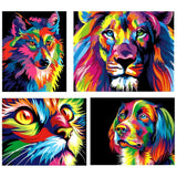 6 x Brand New TONZOM Paint by Numbers Kits with Brushes and Acrylic Pigments, DIY Canvas Painting for Adults Beginner Colorful Animal 16x20 inch No Frame  - RRP €161.94