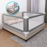 1 x RAW Customer Returns KOOLDOO 2m bed guard rail one side , bed rail for children not suitable for box spring beds , children s bed rail for baby, bed guard rail, height adjustable 69 to 99cm gray  - RRP €55.44