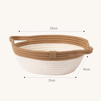 1 x Brand New LA JOLIE MUSE Storage Baskets for Organizing, Small Woven Cotton Basket for Bathroom Shelf Kids Room, Bowl Decorative Basket Organizer Container White Fruit Basket Set - RRP €16.13