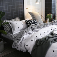 1 x RAW Customer Returns Freyamy bed linen 200x200cm 3-piece white black heart bedding sets brushed microfiber soft reversible bed linen romantic double bed duvet cover with zipper and 2 pillowcases 80x80cm - RRP €32.63