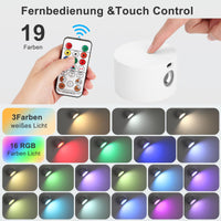 1 x RAW Customer Returns Lightsjoy LED wall lamp indoor wireless wall light with battery 2 pieces dimmable remote control and touch control 360 rotatable wall light RGB 3 color temperatures for bedroom, hallway and staircase - RRP €38.32