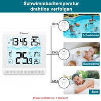 1 x RAW Customer Returns GEEVON Wireless Pool Thermometer Floating Easy Read, Remote Digital Pool Thermometer with High Low Alert, 3 Channels and 10S Backlight for Swimming Pool, Bath Water, Spas and Hot Tubs - RRP €40.33