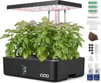 1 x RAW Customer Returns iDOO 12 Pods Smart Garden, Smart Garden with Automatic Timer LED Grow Lamp, Adjustable Height, Black - RRP €129.98