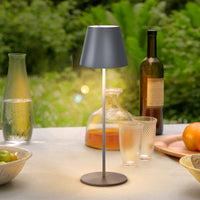 1 x RAW Customer Returns FUYO Table Lamp Wireless Dimmable Touch Control LED Table Lamp with Warm White 8 Colors RGB Outdoor Table Lamp Waterproof for Indoor Outdoor Patio Bedroom Dining Table Balcony BBQ Gray  - RRP €47.8