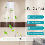 1 x RAW Customer Returns FanGoFast bathroom fan 100mm, exhaust fan quiet with return flap, 12W powerful wall fan for kitchen bathroom greenhouse garage - RRP €31.79