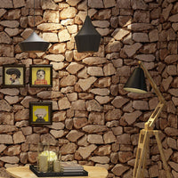 1 x RAW Customer Returns HUQI Stone Wallpaper 3D Stereo Stone Look Wallpaper PVC Retro Modern Wall Decoration Wallpaper Wall Mural Decoration Study Room Living Room Restaurant Cafe 0.53M 9.5M,Brown - RRP €28.42