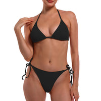 1 x RAW Customer Returns EONAR Bikini Women Set Sexy Classic Triangle Bikini Top Adjustable Two Piece Swimsuit High Elasticity Swimwear Solid Color Bikini for Women XL, Black  - RRP €33.28