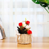 1 x RAW Customer Returns Handmade basket wicker rattan basket rattan basket flower girl basket fruit basket wicker basket woven flower baskets picnic basket wicker basket woven basket for wedding table decoration country house style - RRP €14.59