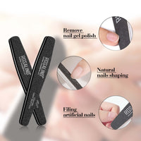 8 x Brand New ROSALIND Professional Nail Files 10pcs, Gel Nail File 100 180, Black Double Sided Nail Files Set Acrylic Gel Nail Files with Wear and Washable, for Home and Salon Use - RRP €48.32