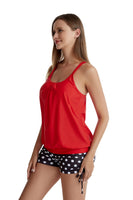 1 x Brand New Delsea Women s Tankini Set Two-Piece Swimsuit with Hot Pants Push Up Swimsuit Beachwear Tummy Control Swimwear S-XXL S, Red  - RRP €27.6