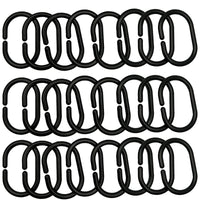 1 x Brand New Shower Curtain Hooks, 24 Pcs Shower Curtain Rings C Shape Plastic Curtain Hanging Rings Hook Hanger for Shower Window Rod Bathroom Bedroom Outdoor Black - RRP €20.4