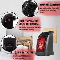 1 x RAW Customer Returns Ceramic fan heater Hillylolly 400w fan heater socket fan heater, mini fan heater heat, electric heater wall mounting, fan heater energy saving quiet for bathroom, room, living room, basement - RRP €22.99