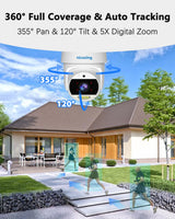 1 x RAW Customer Returns nicezing 4MP QHD surveillance camera outdoor WiFi with free 32G card, 360 automatic tracking camera surveillance outdoor, 35 m night vision color, motion detection, Alexa, 2-way audio, IP67 - RRP €69.99