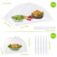 2 x RAW Customer Returns Osportfun fly cover, XL food cover, set of 6 foldable fly screen fly cover, perfect fly protection for food, fruit, BBQ, 1 large 100x60cm 5 standard - RRP €26.2