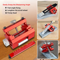 1 x RAW Customer Returns N S Juvyig Grinding Aid Chisel Honing Guide - Tool Woodworking Whetstone Adjustable Angle Knife Sharpener for Chisels and Planes 0-6.5 cm Red  - RRP €35.99