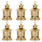 2 x Brand New Romadedi tealight lantern gold decoration - set of 6 vintage lantern candles metal small with engraving for candles, table decoration, wedding, Christmas, Ramadan, balcony, garden, outdoor - RRP €63.48