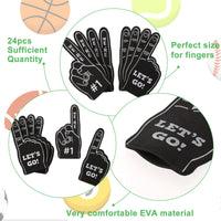 1 x Brand New TIESOME Pack of 24 Sports Foam Fingers, Foam Fingers Eva Finger Cots Foam Hand for Sports Cheerleading Inspirational Colorful and Comfortable Sports Fan Accessories for Girls Cheerleading Props - RRP €19.2