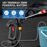 1 x RAW Customer Returns Cordless Pressure Washer, 48V 300W High Pressure Washer, Portable High Pressure Cleaner with Rechargeable Battery, 3 Cleaning Levels, with 5 m Hose, for Car, Patio, Window, Lawn A A  - RRP €37.1