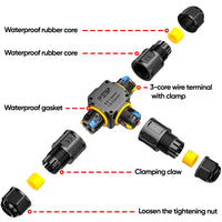 1 x RAW Customer Returns PEBA Cable connector waterproof 3-pin, 3-way IP68 waterproof cable connector 4-12mm cable diameter, distribution box outside, 3-conductor, connection terminal with lever for outdoor, 4 pieces junction box - RRP €36.98