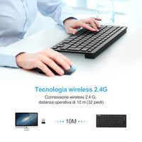 1 x RAW Customer Returns TECKNET Wireless PC keyboard without cable for Windows 10 8 7 Vista XP and Android Smart TV - RRP €25.99