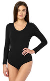 1 x RAW Customer Returns Merry Style Bodysuit with Long Sleeves for Women Sexy Lingerie Women s Underwear Bodysuit Summer Classic Cotton Bodysuit for Daily Use BD900 Black, XXL  - RRP €23.18