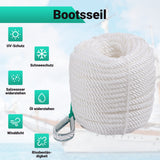 1 x RAW Customer Returns CarBole Boat Rope, Boat Rope, Nylon Rope, 1 2 x100 12mm 30m , Mooring Line, Camp Rope, Widely used in camping and boating outdoors - RRP €34.99