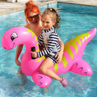 10 x Brand New Inflatable Dinosaur Swimming Pool Toy Ride-On Inflatable Swimming Pool Beach Float Summer Water Fun Raft for Kids and Adults Pink  - RRP €200.0