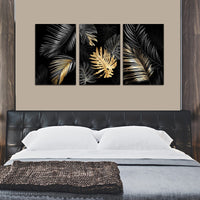 1 x RAW Customer Returns FajerminArt 3-part canvas pictures abstract black gold tree picture on canvas wall art modern wall pictures art print decoration for living room bedroom ready to hang 120 x 60 cm 40 x 60 x 3  - RRP €53.58