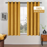 1 x RAW Customer Returns MIULEE Short Curtains 100 Opaque Velvet Short Curtains for Bedroom Opaque Thermal Curtains with Eyelets Cold Protection Blackout Curtain Set of 2 H x W 175 x 140 cm Mustard Yellow - RRP €34.78