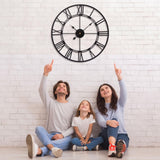 1 x RAW Customer Returns Warminn Wall Clock Large No Ticking Noise Silent Roman Numeral Quartz Battery Operated Wall Clock Easy to Read for Room Home Kitchen Bedroom Office School 58cm  - RRP €48.99