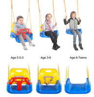 1 x RAW Customer Returns Emwel baby swing outdoor - children s swing 3 in 1 children s swing indoor children s swing for babies and children removable outdoor swing seat children with backrest and seat belt can hold up to 180kg - RRP €27.22