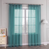 1 x RAW Customer Returns HongYa Pack of 1 Plain Curtain Transparent Voile Scarf Curtain with Ruffle Tape H W 245 145 cm Aqua - RRP €18.47