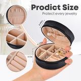 1 x Brand New FARSIGHTED STAR Jewelry Box Round Portable Travel Jewelry Box Leather Jewelry Organizer Bridesmaid Proposal Gift to Female Girl - RRP €20.4