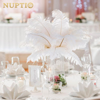 1 x RAW Customer Returns Nuptio Pack of 10 Large Natural Ostrich Feathers 30-35cm for Home Wedding Party Decoration - RRP €16.62