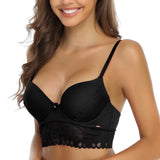 1 x Brand New SHEKINI Women s Bra with Underwire Push Up Bra with Flowers Lace Cups Underwired Bra T-Shirt Seamless Bra Sexy Backless Deep Neck Underwear Pack of 2 - RRP €31.67