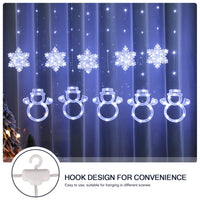 1 x RAW Customer Returns BLOOMWIN Snowmen Snowflakes Curtain Lights Cold White 3m, USB Christmas Lights Mood Lights Window Lighting Fairy Lights Curtain Bedroom Winter Christmas Birthday Decoration - RRP €22.99