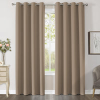 1 x RAW Customer Returns CUCRAF blackout curtain for bedroom, children s room curtains, blackout thermal curtain, opaque eyelet curtain, heat-insulating, set of 2, H 245 x W 140 cm, khaki - RRP €42.99