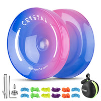 1 x RAW Customer Returns MAGICYOYO Responsive Yoyo for Kids Beginners, JoJo K2 Blue Pink Gradient, Dual Purpose Yoyo with Professional Unresponsive Yoyo Bearings 12 Yoyo Strings JoJo Storage Bag Yoyo Bearing Set - RRP €17.14