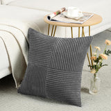 1 x RAW Customer Returns FDTERN Set of 2 Dark Grey Corduroy Cushion Covers 50x50CM Soft Modern Decorative Pillowcases Cushion Cover Throw Pillow Cover Sofa Cushion Decorative Pillow Boho Decoration for Sofa Bedroom Living Room Balcony - RRP €20.15