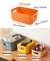 1 x RAW Customer Returns EURXLQ 6 pieces orange storage box plastic storage basket with handles 25 17 10cm, bathroom organizer kitchen cabinet organizer box baskets storage plastic box for shelf - RRP €24.0