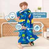 1 x RAW Customer Returns Sivio weighted blanket for children, 1.4 kg, 90 x 120 cm, therapy blanket, sleep aid, stress relief for children and teenagers, 100 natural cotton, hypoallergenic glass beads, blue dinosaurs - RRP €37.91